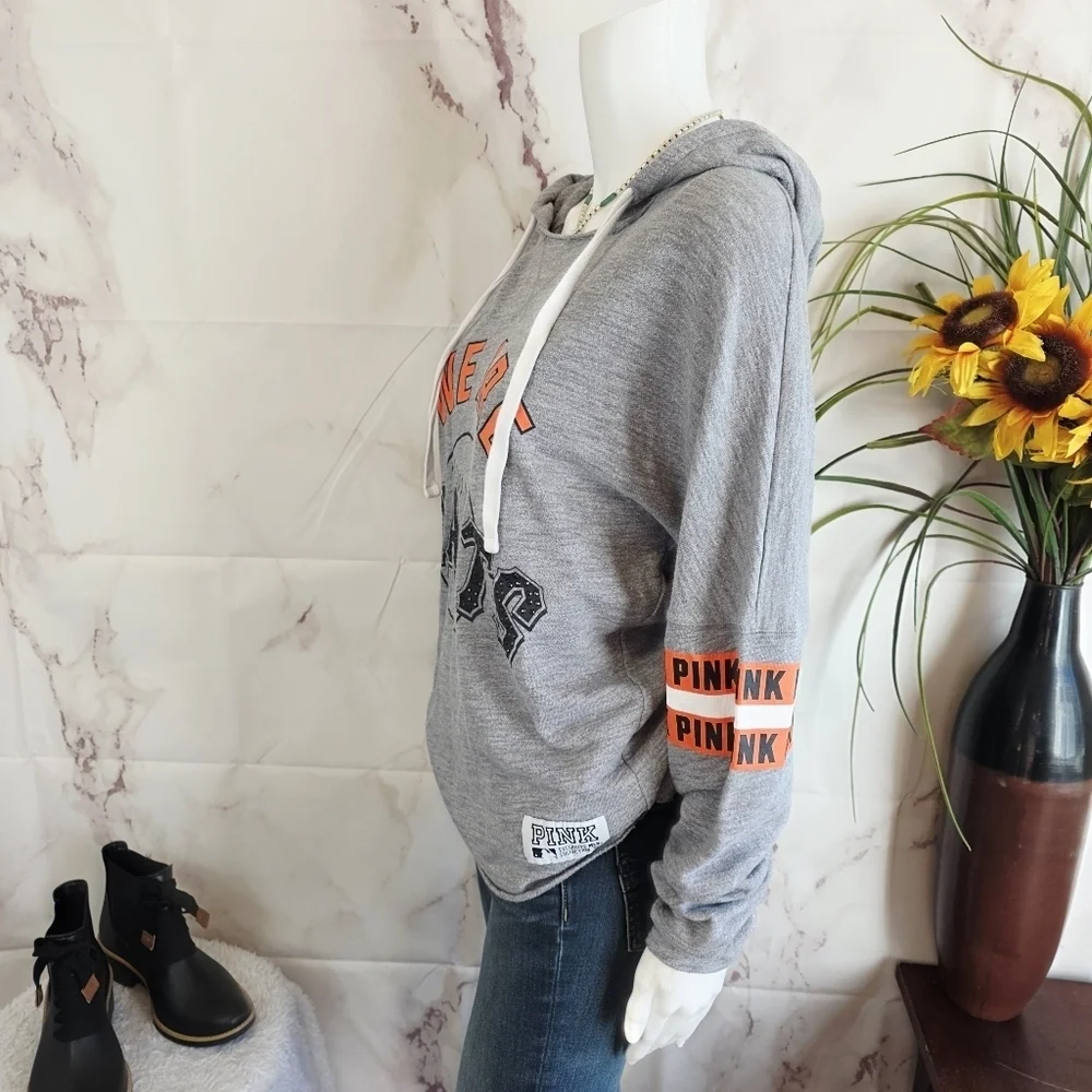 PINK Victoria's Secret Gray and Orange Giants Hoodie
